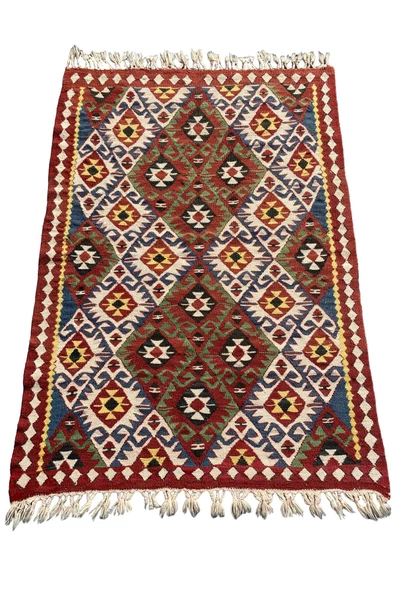 El Dokuma Kök Boya Kilim 83x120 Renkli %100 Yün Küçük Kilim