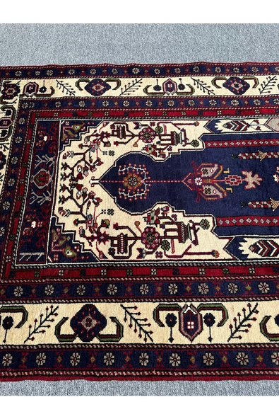 El Dokuma Seccade 120x210 Lacivert %100 Yün Büyük Namazlık - 3