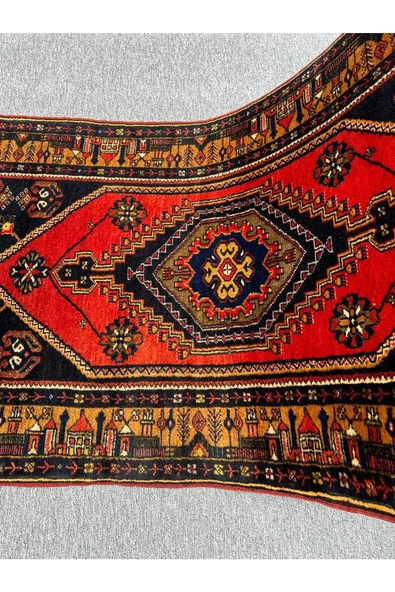 El Dokuma 105x220 Yahyalı Halısı %100 Yün Kavun Içi Kiremit Kök Boya Halı - Resim 6