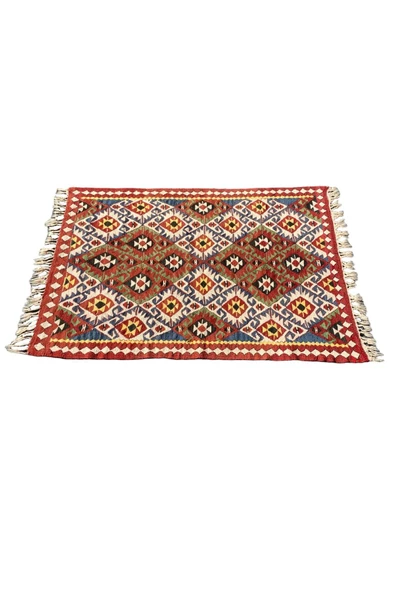 El Dokuma Kök Boya Kilim 83x120 Renkli %100 Yün Küçük Kilim - 3