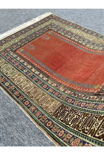 El Dokuma 90x130 Eskitme Bünyan Halısı %100 Yün Seccade Namazlık ! - 7