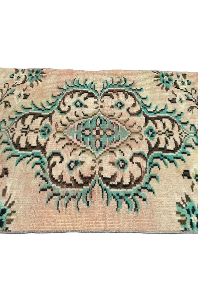 El Dokuma Vintage Yolluk 75x240 Yeşil Kiremit Eskitme Yolluk - Resim 8