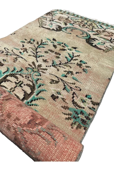 El Dokuma Vintage Yolluk 75x240 Yeşil Kiremit Eskitme Yolluk - Resim 7