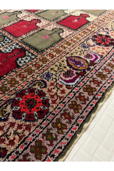 EL DOKUMA BÜNYAN HALISI FLOŞ SECCADE 93X130 PAFTALI SIFIR HALI - 5