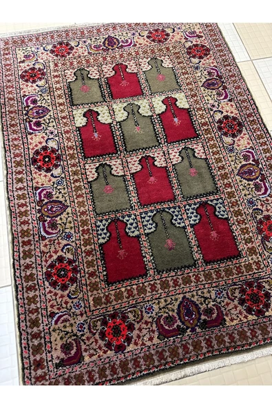 EL DOKUMA BÜNYAN HALISI FLOŞ SECCADE 93X130 PAFTALI SIFIR HALI - 2