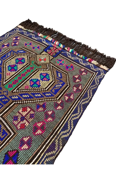 El Dokuması Sıfır Mut Kilimi 105x130 Renkli Kök Boya Yün Kilim - Resim 8