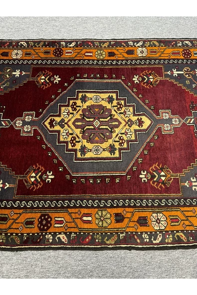 El Dokuma Büyük Yahyalı Halısı 130X250 Kök Boya %100 Yün Halı - 3