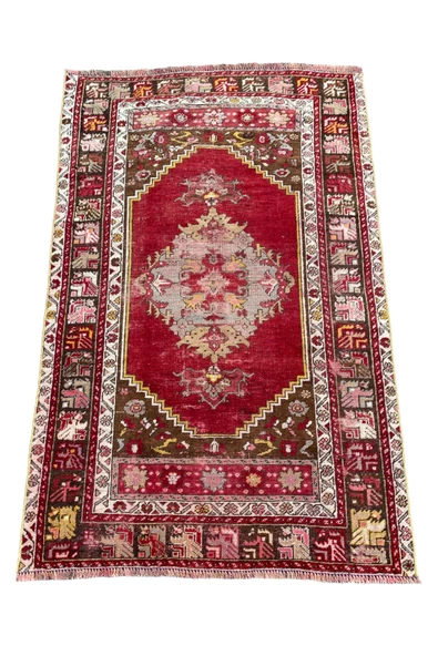 EL DOKUMA ANTİKA ESKİ HALI 100X160 KIRMIZI KÖK BOYA %100 YÜN HALI