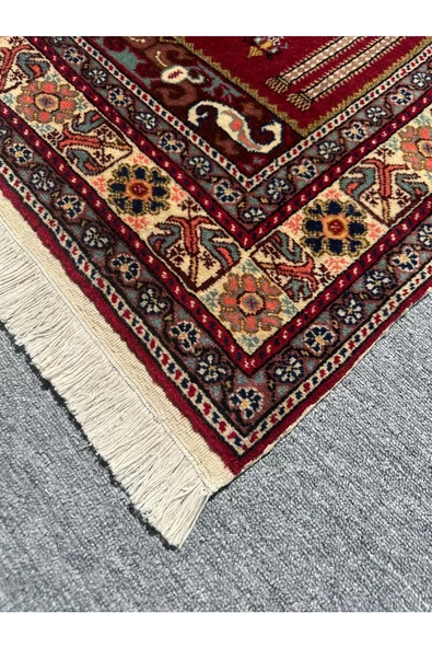 El Dokuma 90x135 Sıfır Bünyan Halısı %100 Yün Seccade Namazlık - 2