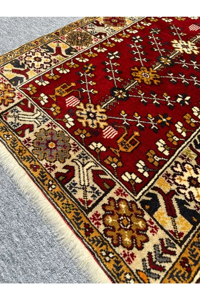 EL DOKUMA SIFIR YAHYALI HALISI SECCADE 84X146 KÖK BOYA YÜN NAMAZLIK - 2