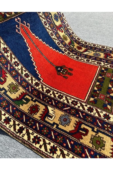 EL DOKUMA TAŞPINAR HALISI SECCADE 121X198 BÜYÜK SECCADE NAMAZLIK %100 YÜN - 6