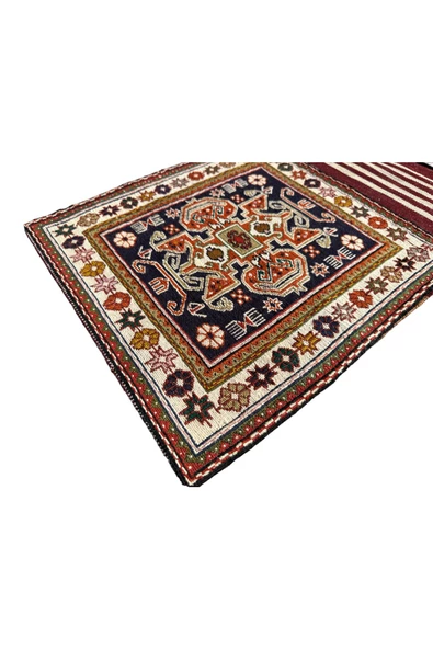 EL DOKUMA ANTİKA HEYBE 40X100 İRAN HALISI %100 YÜN HEYBE - Resim 4