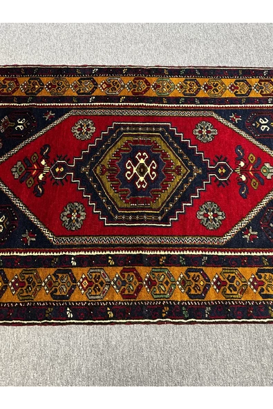 El Dokuma Yahyalı Halısı 105x195 Kök Boya %100 Yün Sıfır Halı - 5