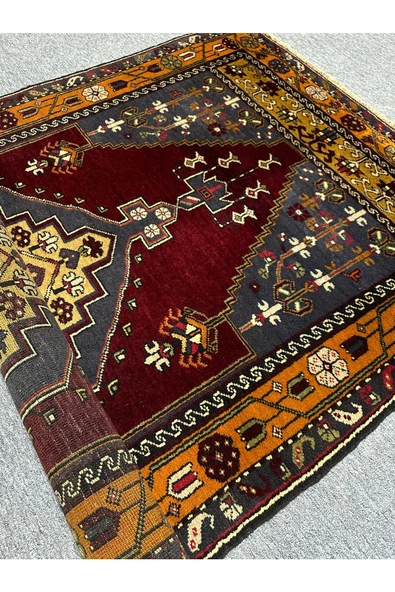 El Dokuma Büyük Yahyalı Halısı 130X250 Kök Boya %100 Yün Halı - 6