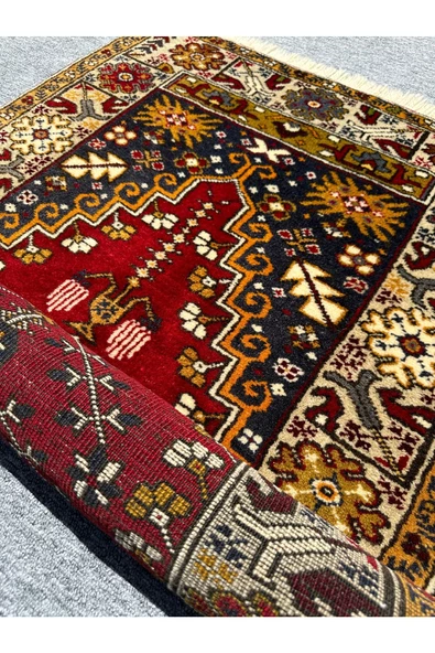 EL DOKUMA SIFIR YAHYALI HALISI SECCADE 84X146 KÖK BOYA YÜN NAMAZLIK - 7