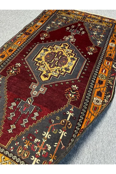 El Dokuma Büyük Yahyalı Halısı 130X250 Kök Boya %100 Yün Halı - 7