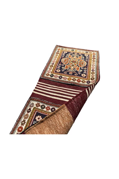 EL DOKUMA ANTİKA HEYBE 40X100 İRAN HALISI %100 YÜN HEYBE - Resim 7