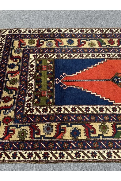 EL DOKUMA TAŞPINAR HALISI SECCADE 121X198 BÜYÜK SECCADE NAMAZLIK %100 YÜN - 4