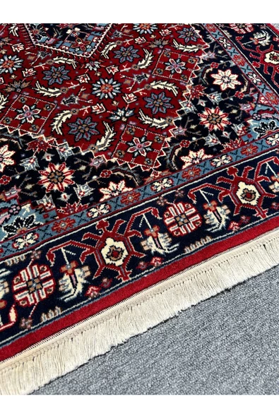 El Dokuma Sıfır İran Halısı 80x125 Kırmızı Lacivert %100 Yün Halısı - 3