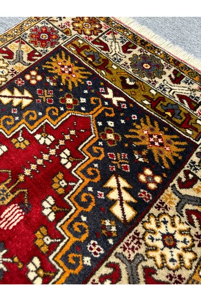 EL DOKUMA SIFIR YAHYALI HALISI SECCADE 84X146 KÖK BOYA YÜN NAMAZLIK - 4