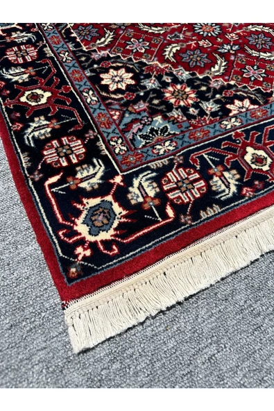 El Dokuma Sıfır İran Halısı 80x125 Kırmızı Lacivert %100 Yün Halısı - 2
