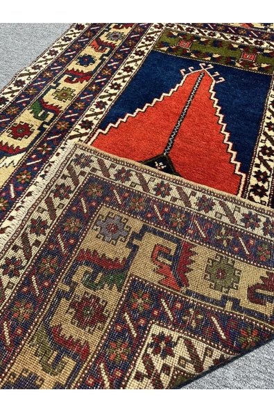 EL DOKUMA TAŞPINAR HALISI SECCADE 121X198 BÜYÜK SECCADE NAMAZLIK %100 YÜN - 5