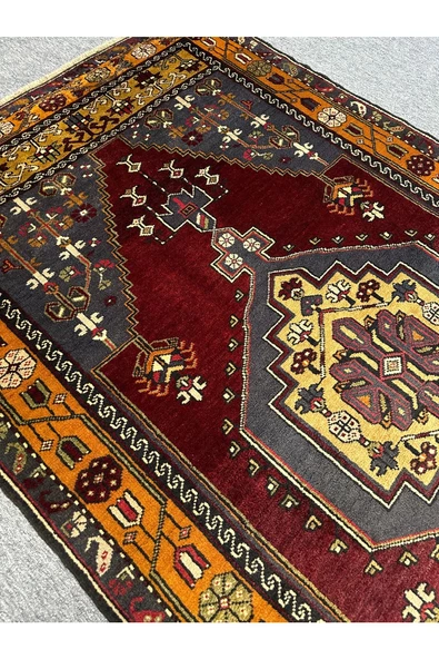 El Dokuma Büyük Yahyalı Halısı 130X250 Kök Boya %100 Yün Halı - 4