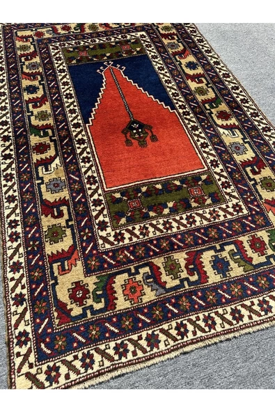 EL DOKUMA TAŞPINAR HALISI SECCADE 121X198 BÜYÜK SECCADE NAMAZLIK %100 YÜN - 2