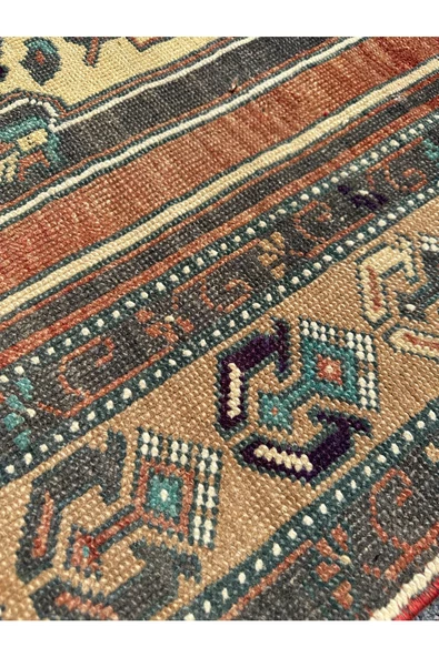 El Dokuma Vintage Büyük Yahyalı Halısı 120x240 Pastel Eskitme Kök Boya Halı - Resim 5