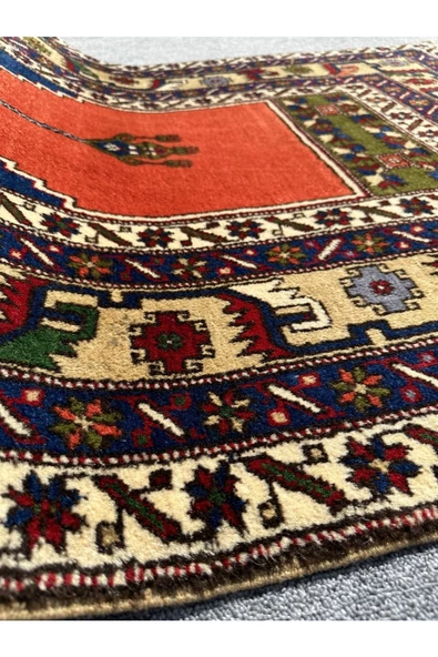 EL DOKUMA TAŞPINAR HALISI SECCADE 121X198 BÜYÜK SECCADE NAMAZLIK %100 YÜN - 7