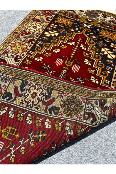 EL DOKUMA SIFIR YAHYALI HALISI SECCADE 84X146 KÖK BOYA YÜN NAMAZLIK - 8