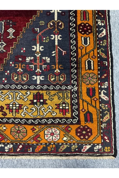 El Dokuma Büyük Yahyalı Halısı 130X250 Kök Boya %100 Yün Halı - 5