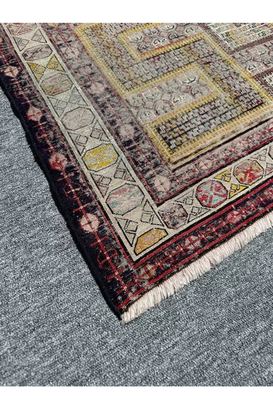 El Dokuma Vintage İran Sumak Halısı 205x270 Eskitme %100 Yün İnce Halı - Resim 2