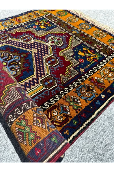 EL DOKUMA SIFIR YAHYALI HALISI 92X135 KÖK BOYA %100 YÜN HALI ! - Resim 8