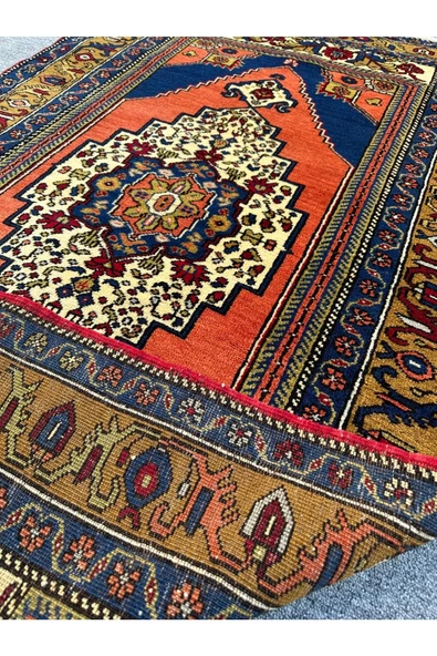 El Dokuma Taşpınar 113x190 Kavun Içi Kiremit %100 Yün Kök Boya Halı ! - Resim 4