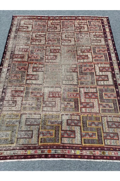 El Dokuma Vintage İran Sumak Halısı 205x270 Eskitme %100 Yün İnce Halı ürün görseli