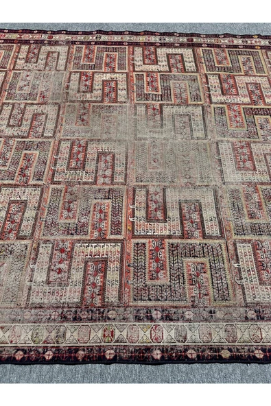 El Dokuma Vintage İran Sumak Halısı 205x270 Eskitme %100 Yün İnce Halı - Resim 4