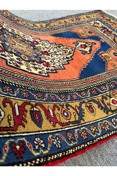 El Dokuma Taşpınar 113x190 Kavun Içi Kiremit %100 Yün Kök Boya Halı ! - Resim 7