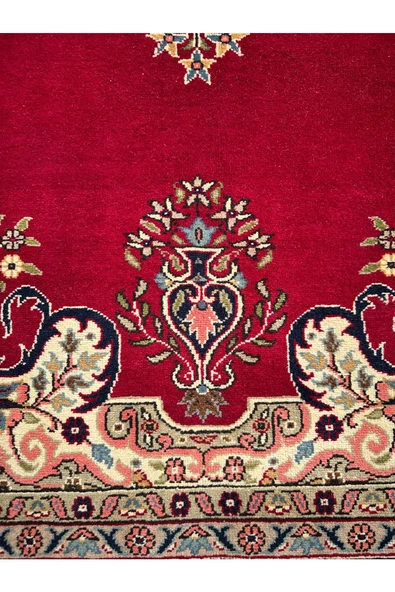 EL DOKUMA LADİK HALISI 208X306 KIRMIZI %100 YÜN 6,5 M2 SALON HALISI - 4