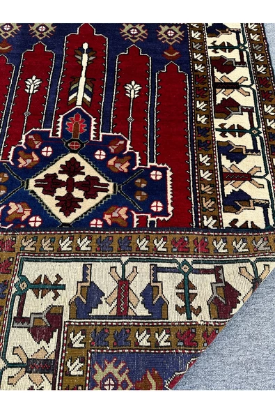 El Dokuma Sıfır Kazak Halısı 135x200 Kırmızı Kahverengi %100 Yün Halı ! - 3