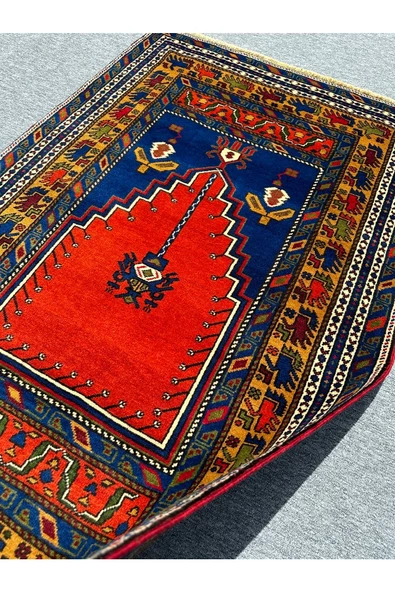 Taşpınar Halısı El Dokuması Çift Kişilik Seccade Namazlık 117x184 %100 Yün Kök Boya - 3