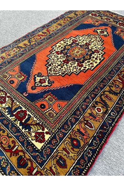 El Dokuma Taşpınar 113x190 Kavun Içi Kiremit %100 Yün Kök Boya Halı ! - Resim 2