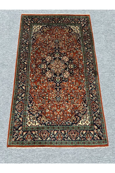 EL DOKUMA İRAN HALISI 92X160 KİREMİT RENGİ %100 YÜN İRAN KUM HALISI
