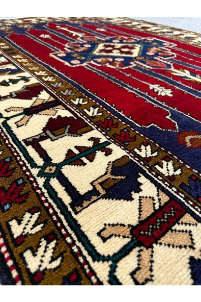 El Dokuma Sıfır Kazak Halısı 135x200 Kırmızı Kahverengi %100 Yün Halı ! - 5