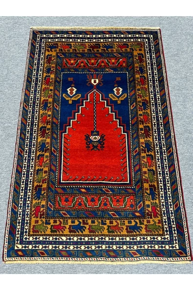 Taşpınar Halısı El Dokuması Çift Kişilik Seccade Namazlık 117x184 %100 Yün Kök Boya