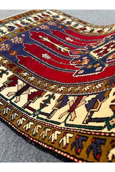 El Dokuma Sıfır Kazak Halısı 135x200 Kırmızı Kahverengi %100 Yün Halı ! - 6