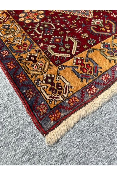 El Dokuma Antik Yahyalı Halısı 95x180 Sıfır Kök Boya Halı - Resim 4