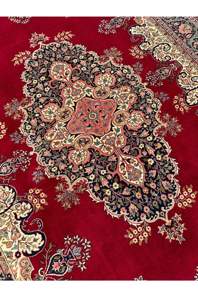 EL DOKUMA LADİK HALISI 208X306 KIRMIZI %100 YÜN 6,5 M2 SALON HALISI - 8