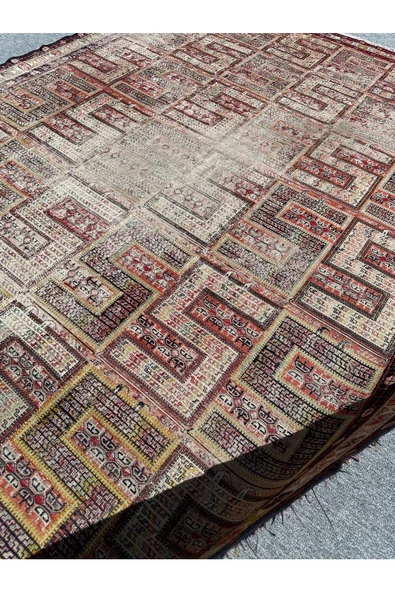 El Dokuma Vintage İran Sumak Halısı 205x270 Eskitme %100 Yün İnce Halı - Resim 5