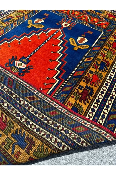 Taşpınar Halısı El Dokuması Çift Kişilik Seccade Namazlık 117x184 %100 Yün Kök Boya - 5